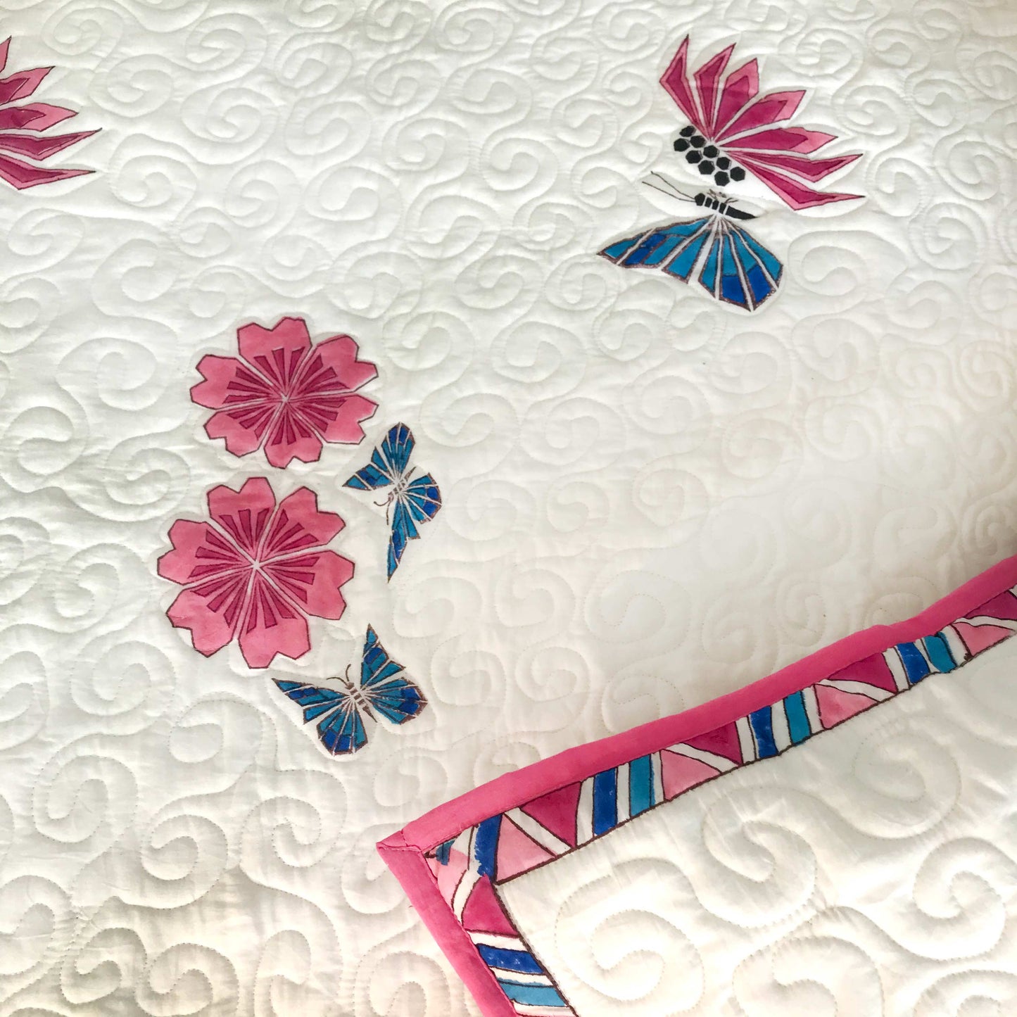 PRISCILLA PARISIAN PANACHE CARNATION PINK 6 PIECE QUILTED BEDCOVER SET
