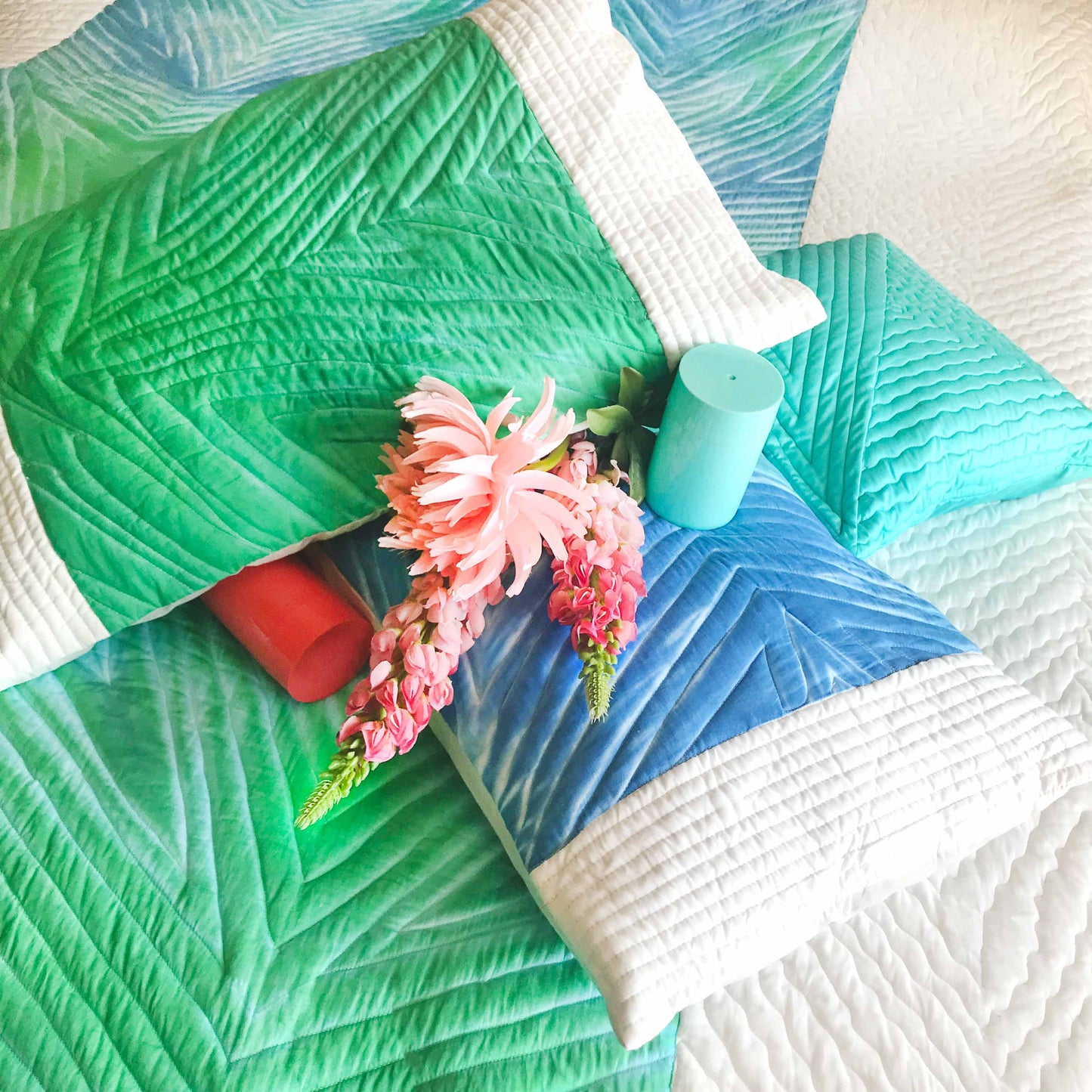 VENUS LOVE ALWAYS SHIBORI SHABANG QUILTED BEDCOVER SET
