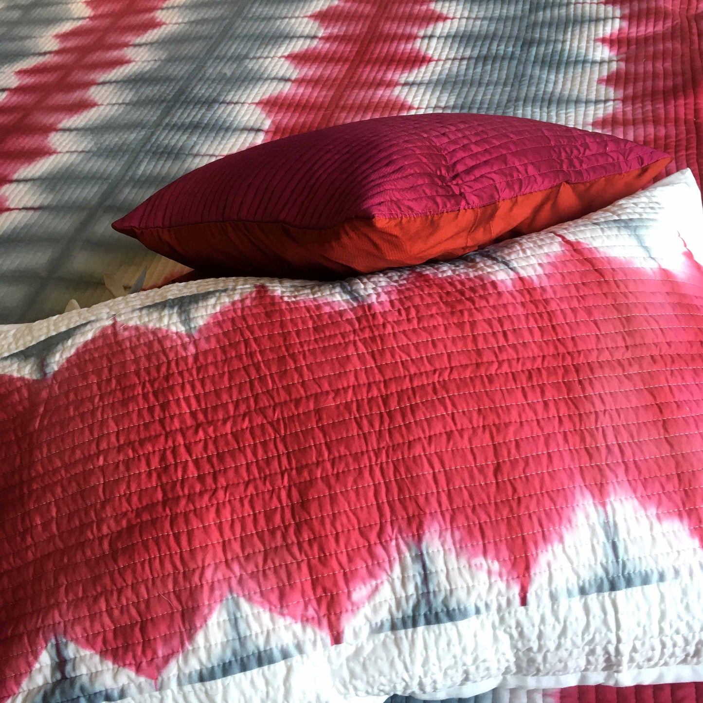 VALERIE LOVE ALWAYS SHIBORI SHABANG QUILTED BEDCOVER SET