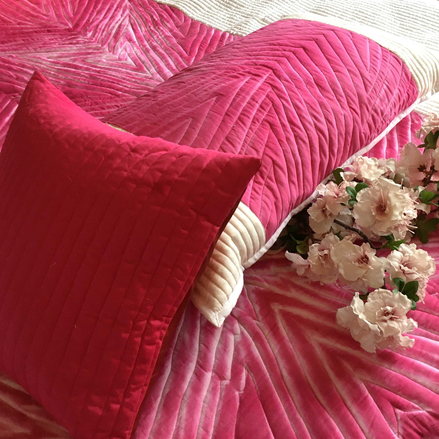 VIERA LOVE ALWAYS SHIBORI SHABANG QUILTED BEDCOVER SET