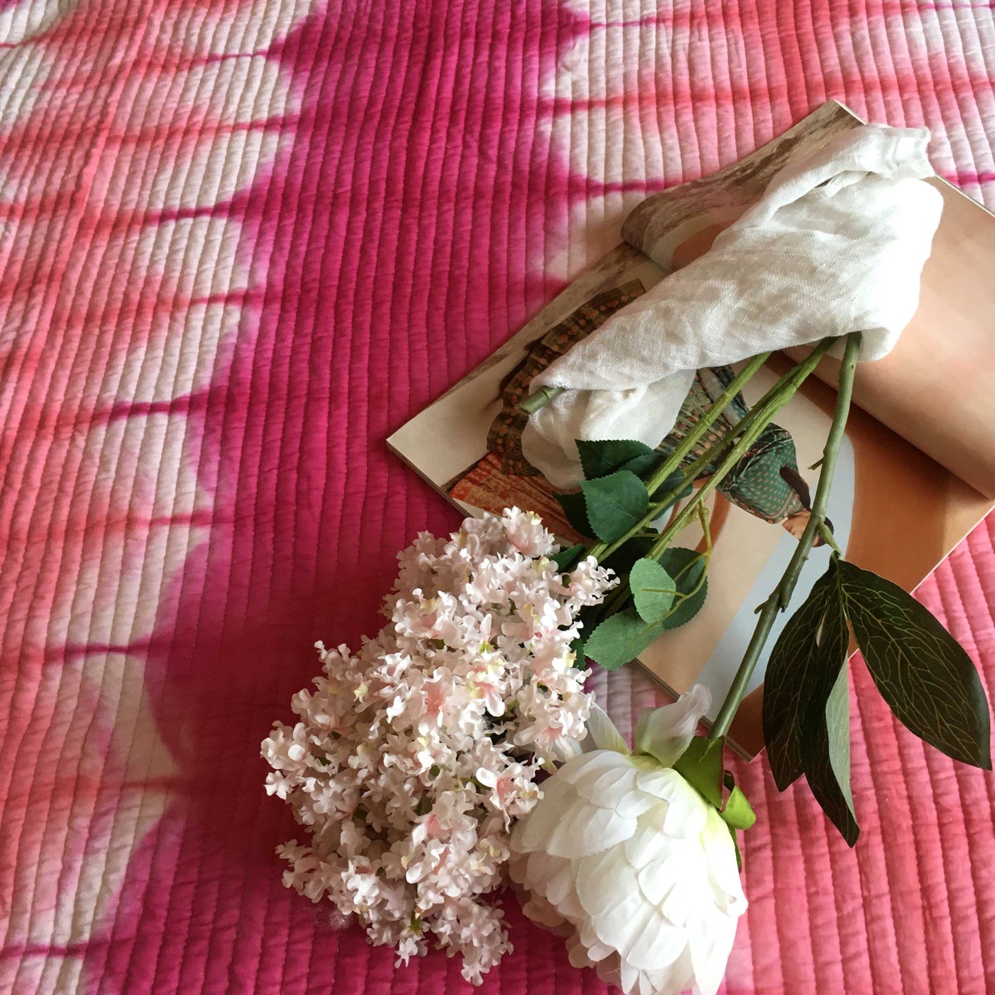 VERONICA LOVE ALWAYS SHIBORI SHABANG QUILTED BEDCOVER SET