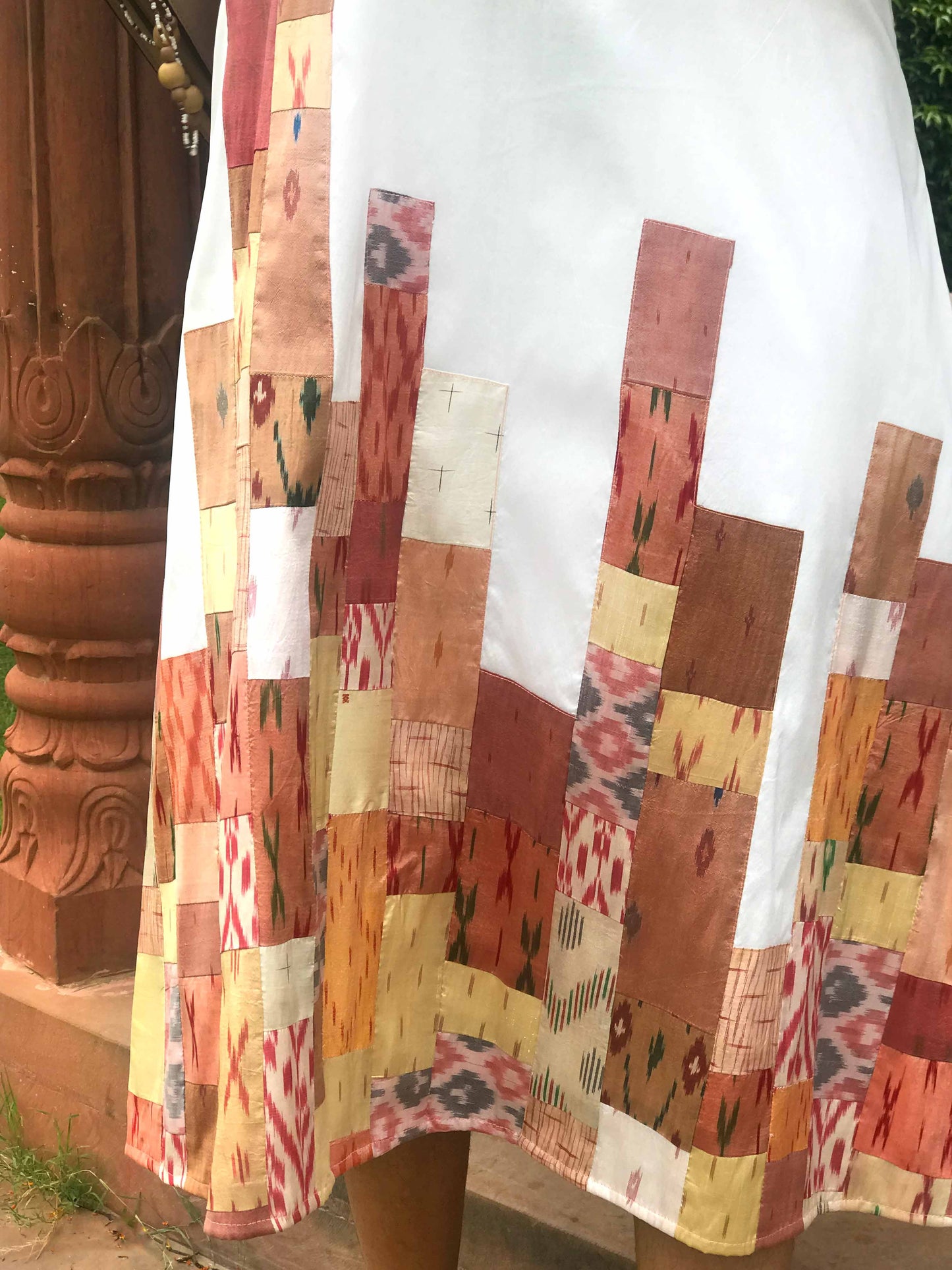 FLORENZ FESTIVE FLAMBOYANCE PATOLA SILK PATCHWORK DRESS