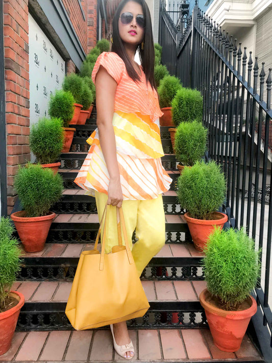 SHARYN SANTORINI STRIPES SILK KOTA DORIA TUNIC