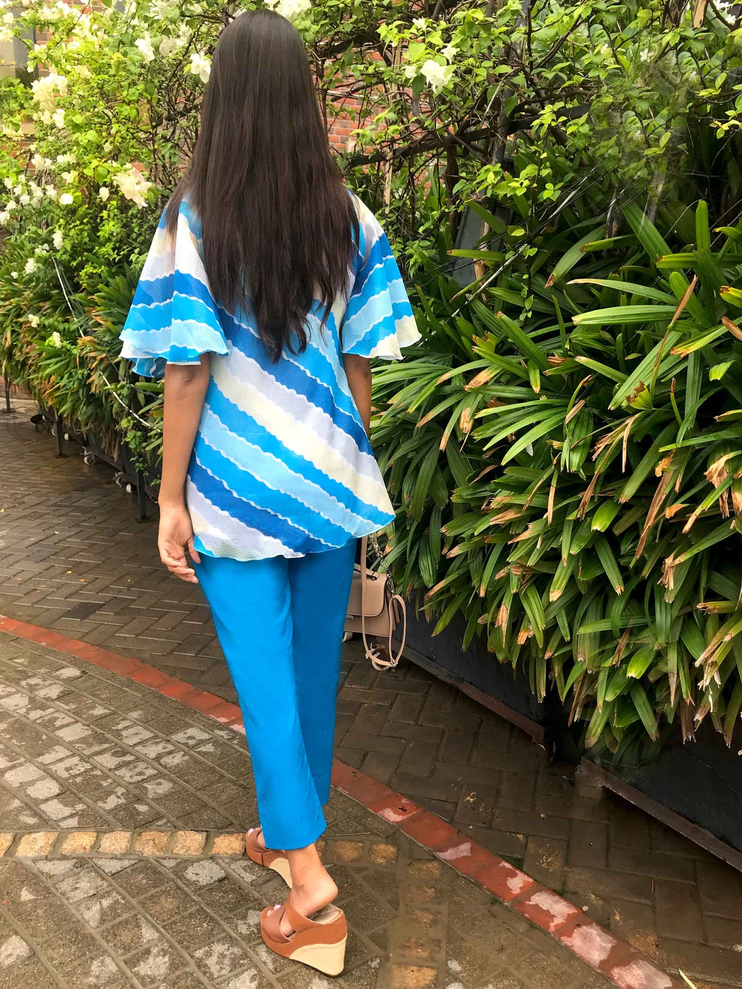 SAWYER SANTORINI STRIPES SILK KOTA DORIA TUNIC