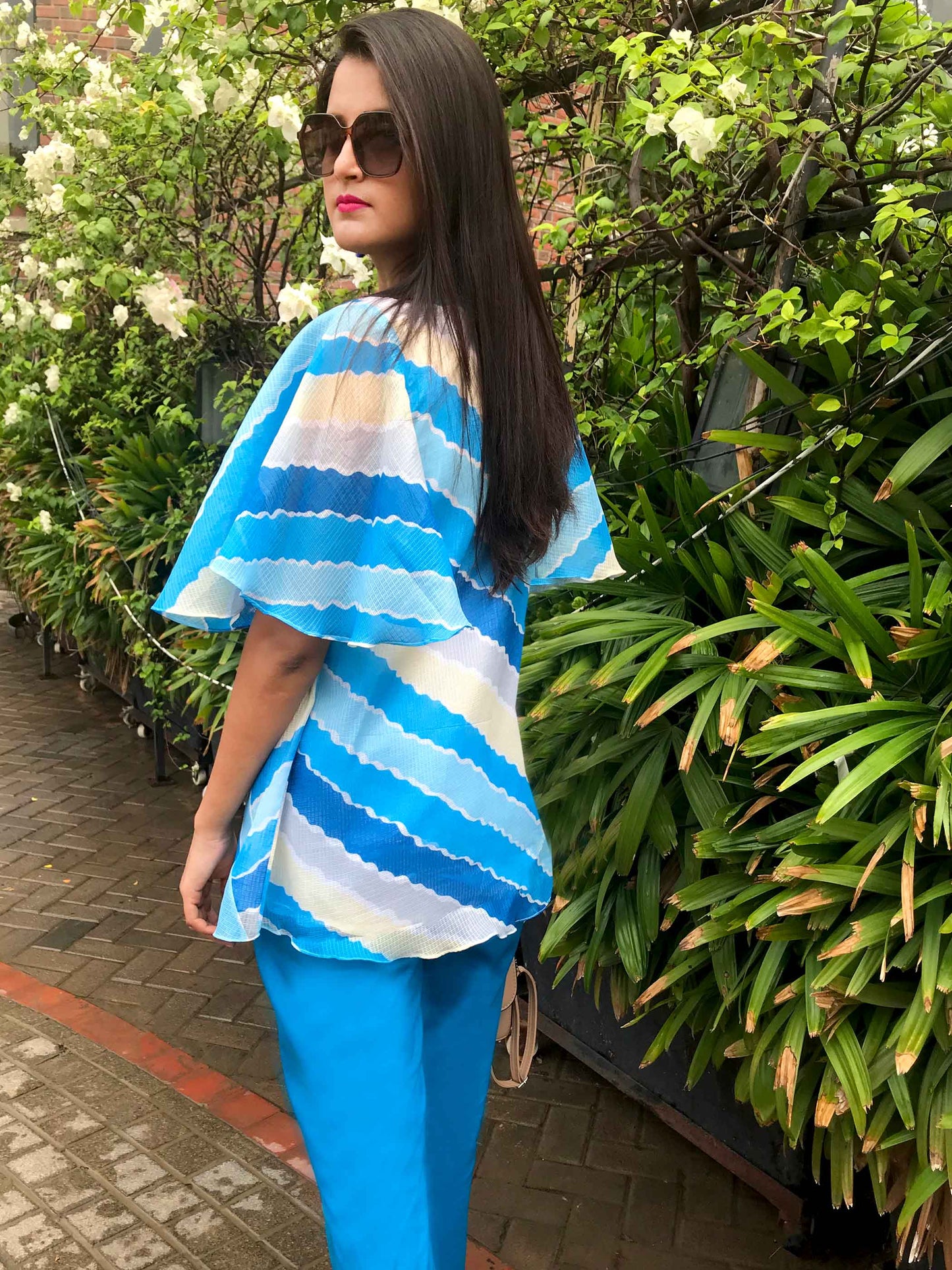SAWYER SANTORINI STRIPES SILK KOTA DORIA TUNIC