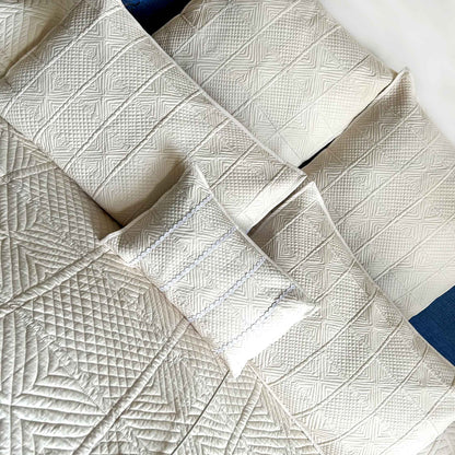 HAZELLE MEDITERRANEAN SERENITY ROYAL BEIGE QUILTED 6 PIECE BEDCOVER SET