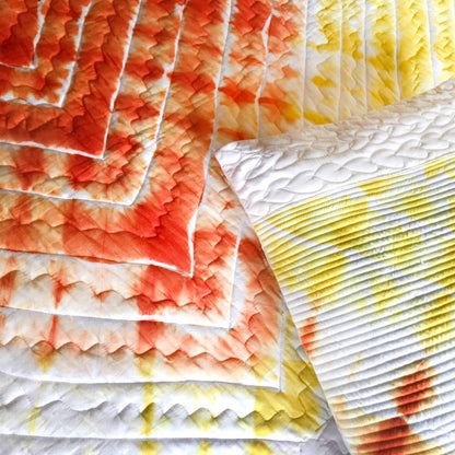 CELESTE  COLOUR CASCADE SHIBORI SHABANG QUILTED BEDCOVER SET