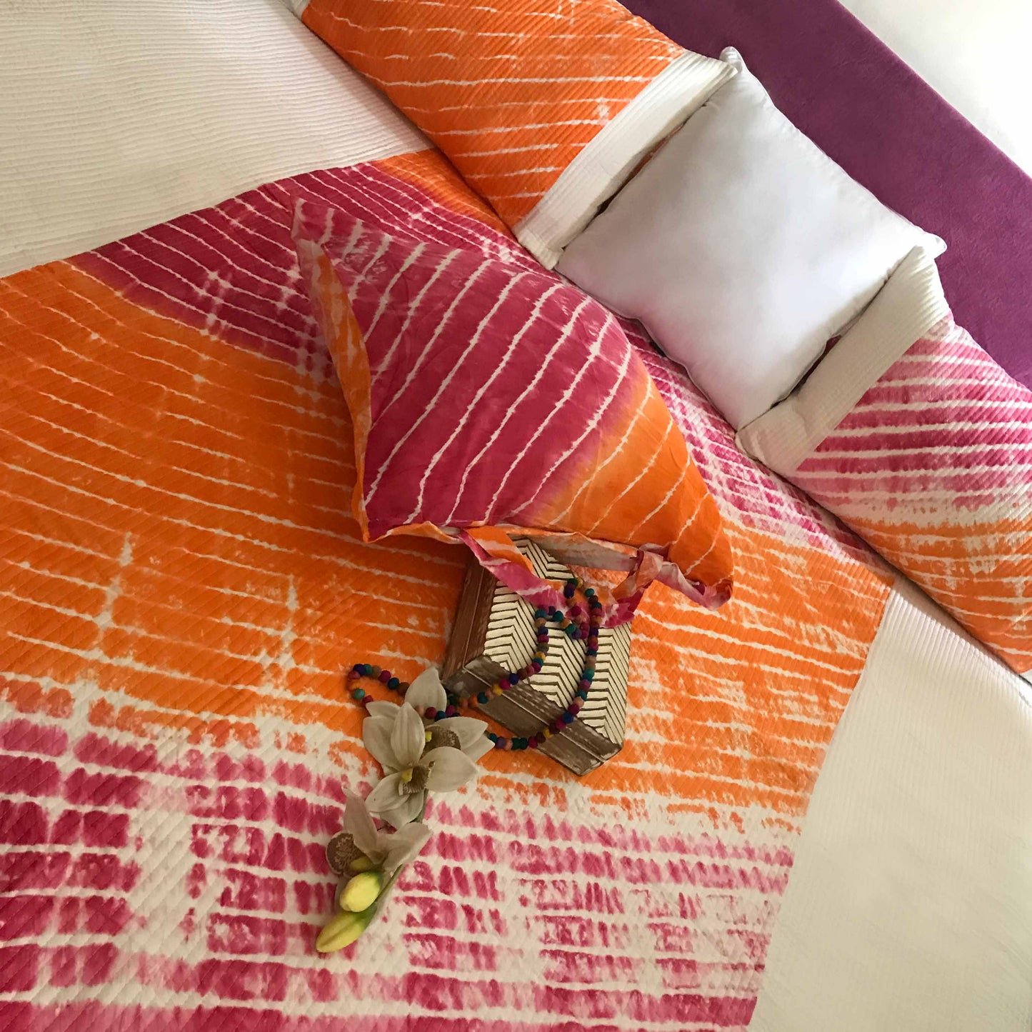 ANA SHIBORI SHABANG QUILTED BEDCOVER SET