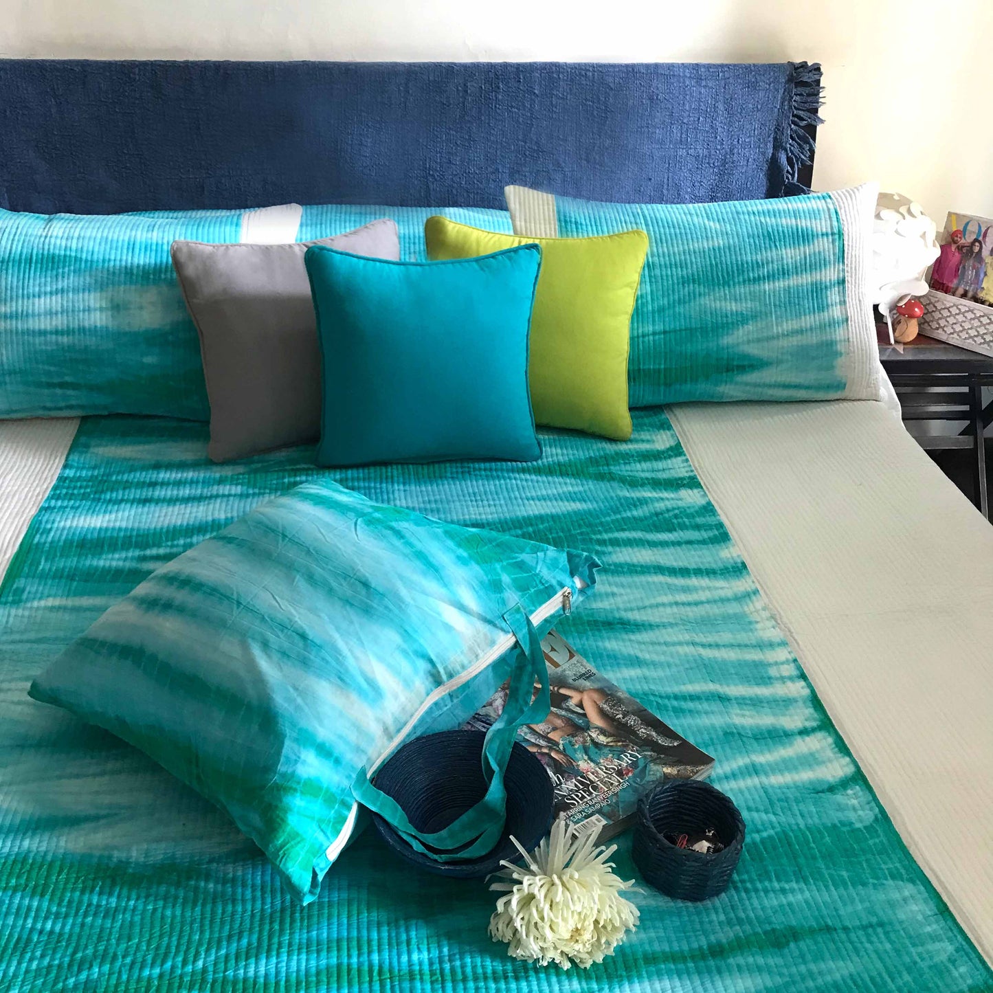 ALARINA SHIBORI SHABANG QUILTED BEDCOVER SET
