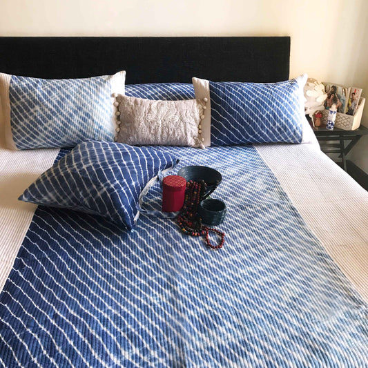 AZURINA SHIBORI SHABANG QUILTED BEDCOVER SET