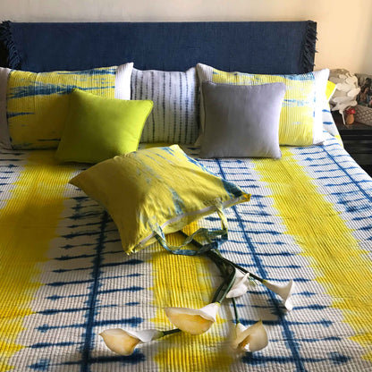 AZVA SHIBORI SHABANG QUILTED BEDCOVER SET