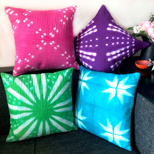 CREDIVIA COLOUR CASCADE SHIBORI QUILTED CUSHION COVER SET