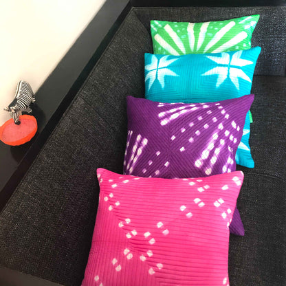 CREDIVIA COLOUR CASCADE SHIBORI QUILTED CUSHION COVER SET