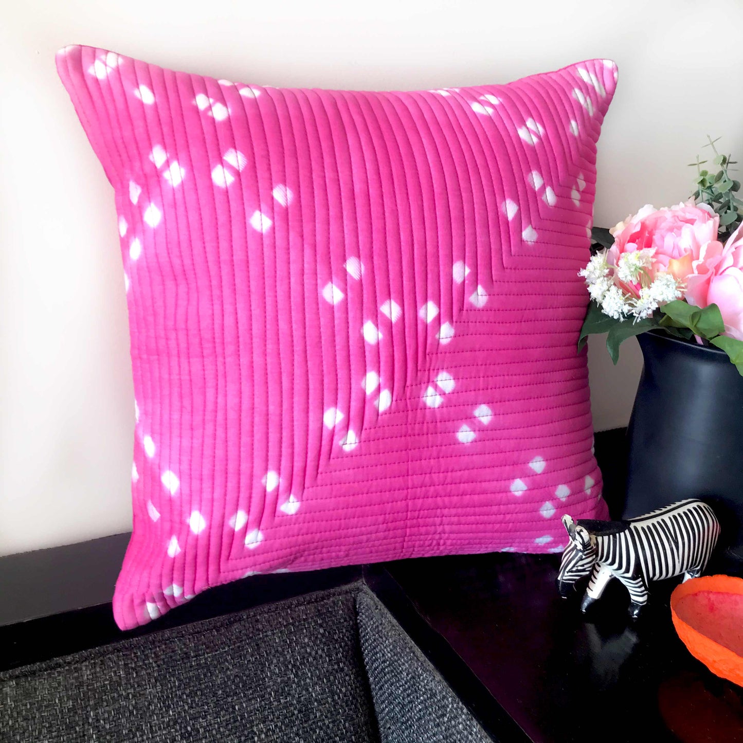 CREDIVIA COLOUR CASCADE SHIBORI QUILTED CUSHION COVER SET