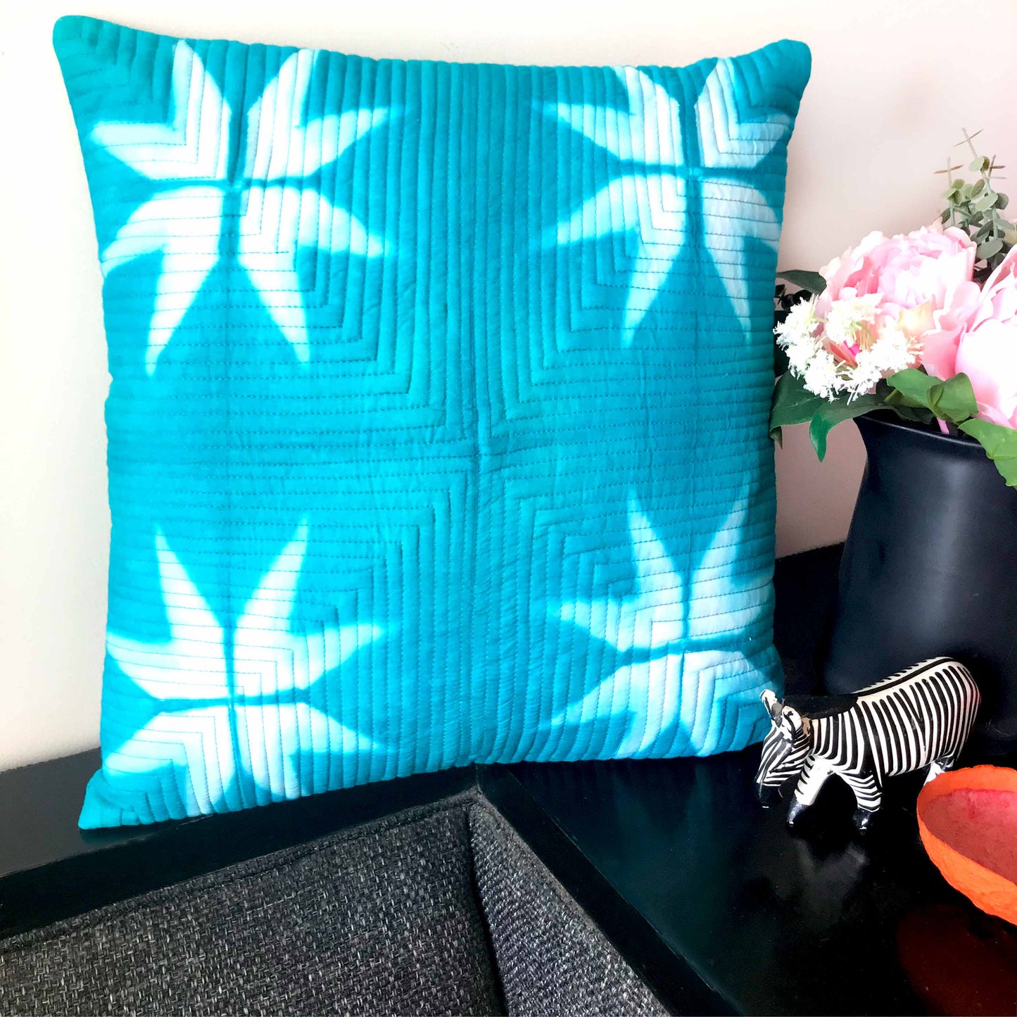 CREDIVIA COLOUR CASCADE SHIBORI QUILTED CUSHION COVER SET