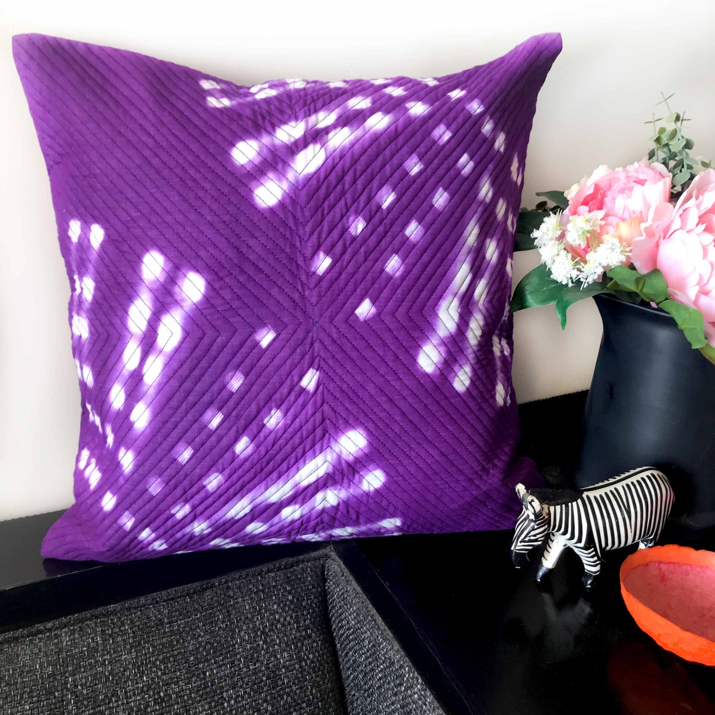 CREDIVIA COLOUR CASCADE SHIBORI QUILTED CUSHION COVER SET