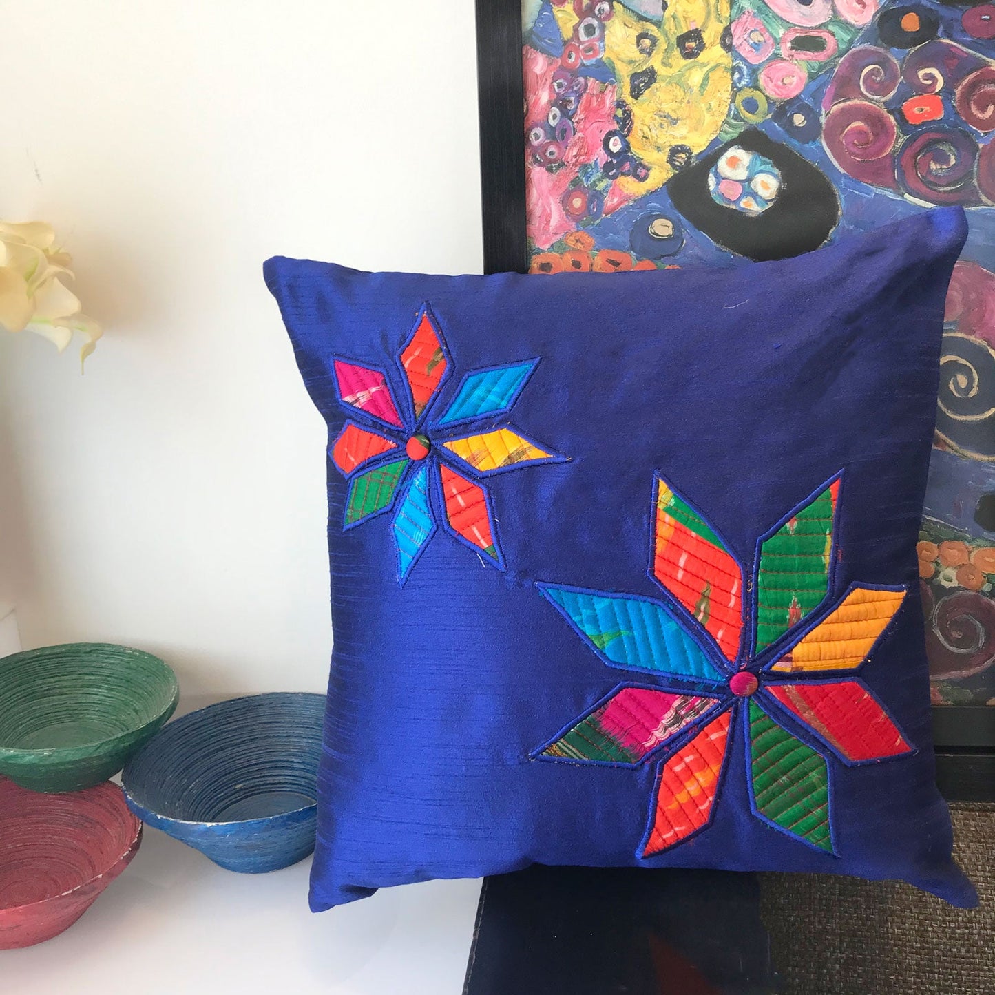EVELYNN SALZBURG SPRING APPLIQUE CUSHION COVER SET