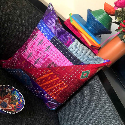 MAVIS MURANO INSPIRED PATOLA SILK PATCHWORK  CUSHION COVER SET