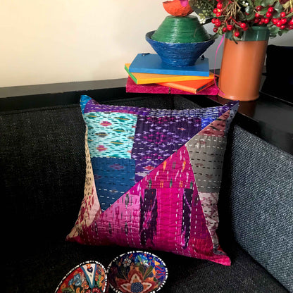 MAVIS MURANO INSPIRED PATOLA SILK PATCHWORK  CUSHION COVER SET