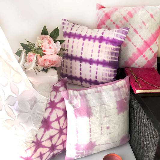 EVA BOUQUET SHIBORI CUSHION COVER SET