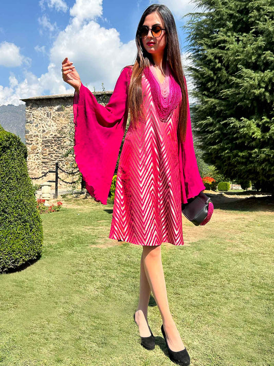 DIONNE FESTIVE FLAMBOYANCE BROCADE DRESS