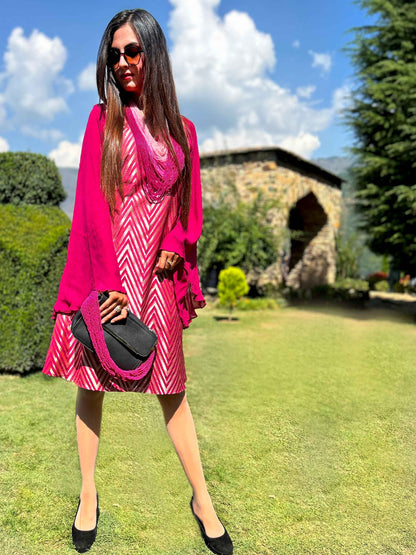 DIONNE FESTIVE FLAMBOYANCE BROCADE DRESS