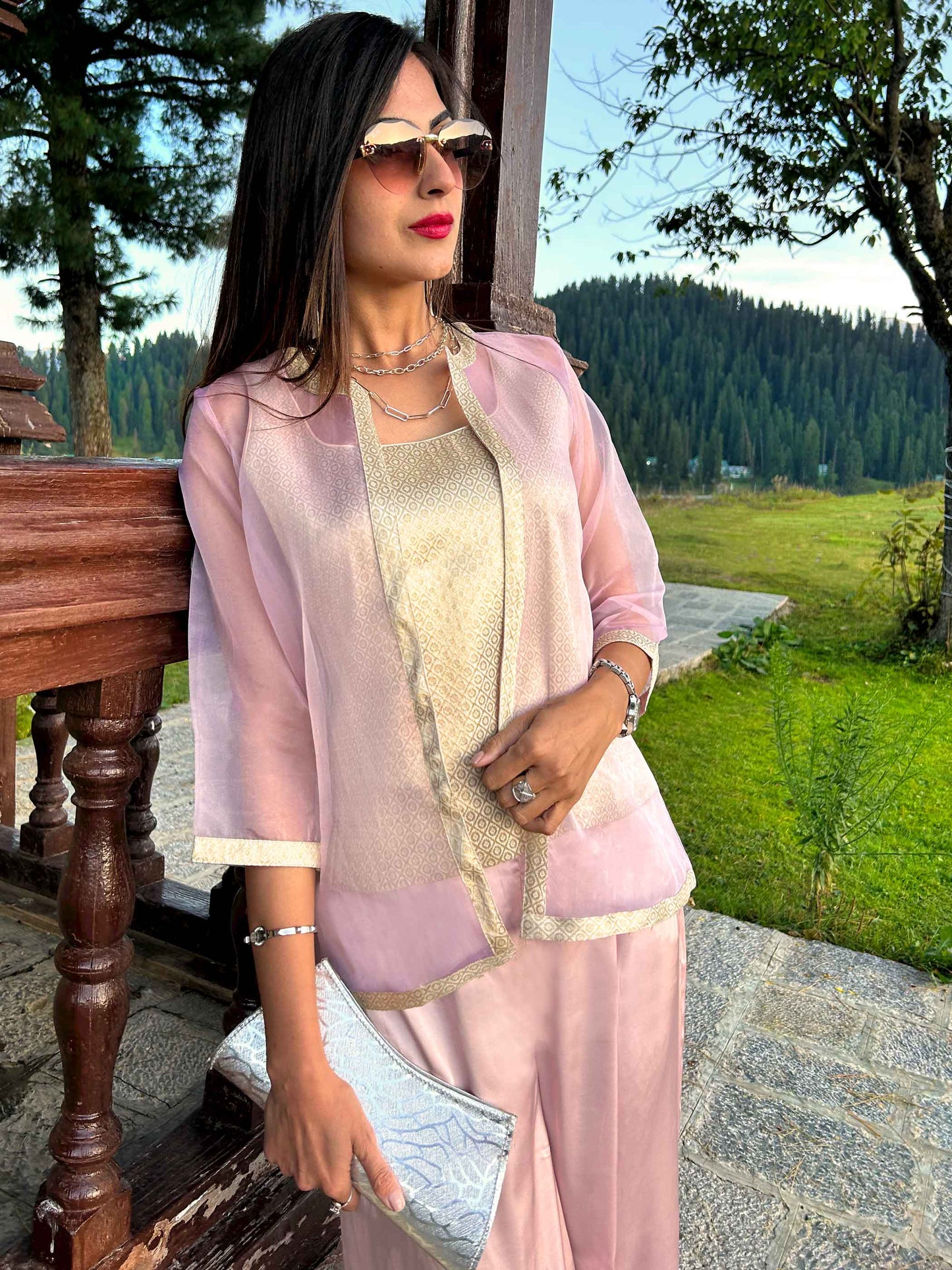 DONNIE FESTIVE FLAMBOYANCE BROCADE BOLERO JACKET SET