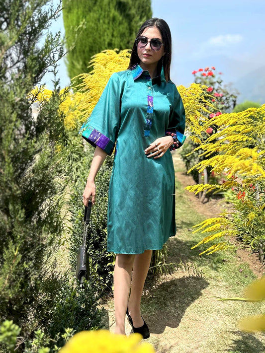 KAREN GORGEOUS KASHMIR PATOLA SILK PATCHWORK DRESS