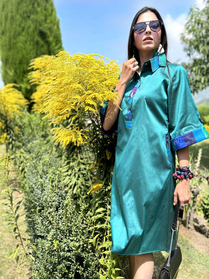 KAREN GORGEOUS KASHMIR PATOLA SILK PATCHWORK DRESS