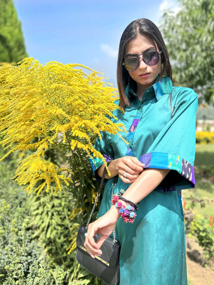 KAREN GORGEOUS KASHMIR PATOLA SILK PATCHWORK DRESS