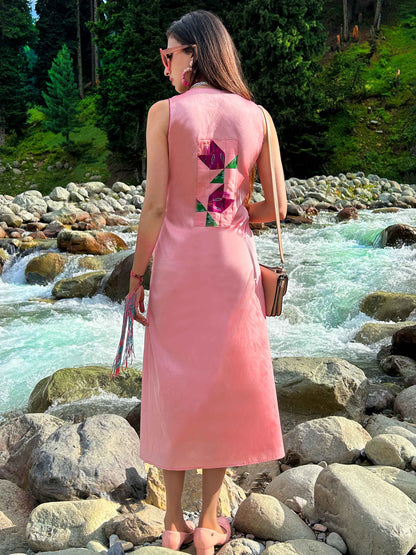KAITLYNN GORGEOUS KASHMIR PATOLA SILK PATCHWORK DRESS