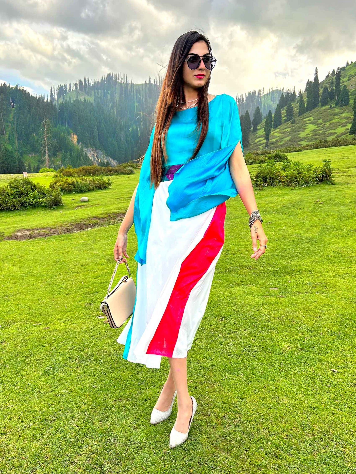 KASSIDY GORGEOUS KASHMIR PATOLA SILK PATCHWORK DRESS