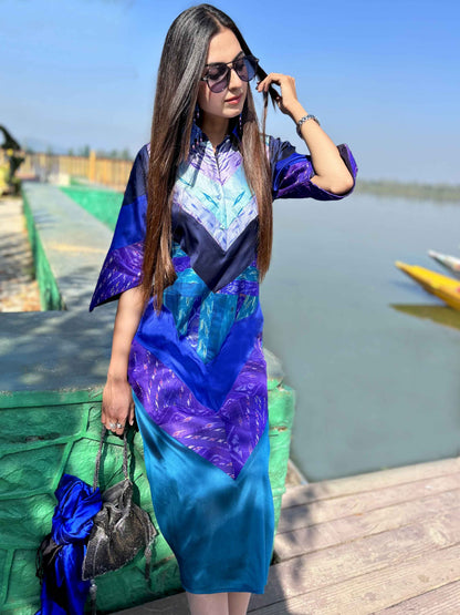KENDRA GORGEOUS KASHMIR PATOLA SILK PATCHWORK DRESS