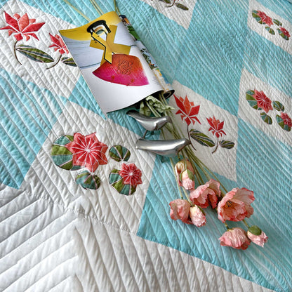 NOELLE HELLO NEW YORK PATCHWORK QUILTED BEDCOVER SET