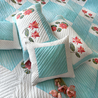 NOELLE HELLO NEW YORK PATCHWORK QUILTED BEDCOVER SET