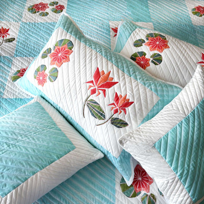 NOELLE HELLO NEW YORK PATCHWORK QUILTED BEDCOVER SET