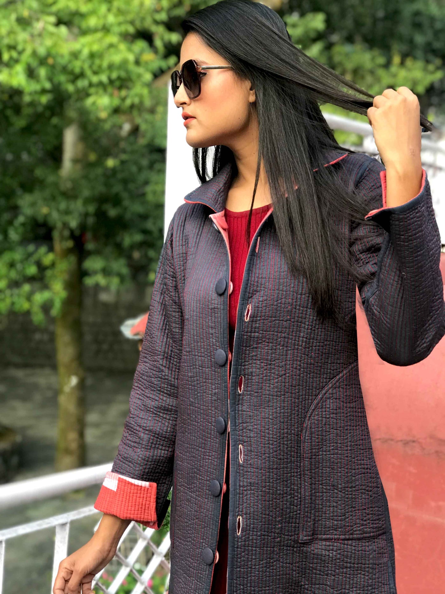 JOSEPHINE ROMANTIC RHAPSODY COTTON PATCHWORK  QUILTED REVERSIBLE JACKET