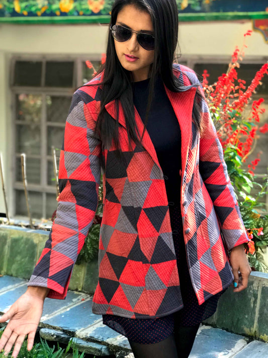 JESSICA ROMANTIC RHAPSODY COTTON PATCHWORK  QUILTED REVERSIBLE JACKET