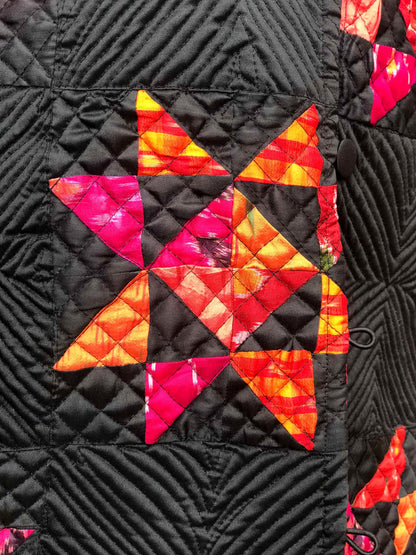 JILLIAN ROMANTIC RHAPSODY PATOLA SILK PATCHWORK  REVERSIBLE QUILTED JACKET