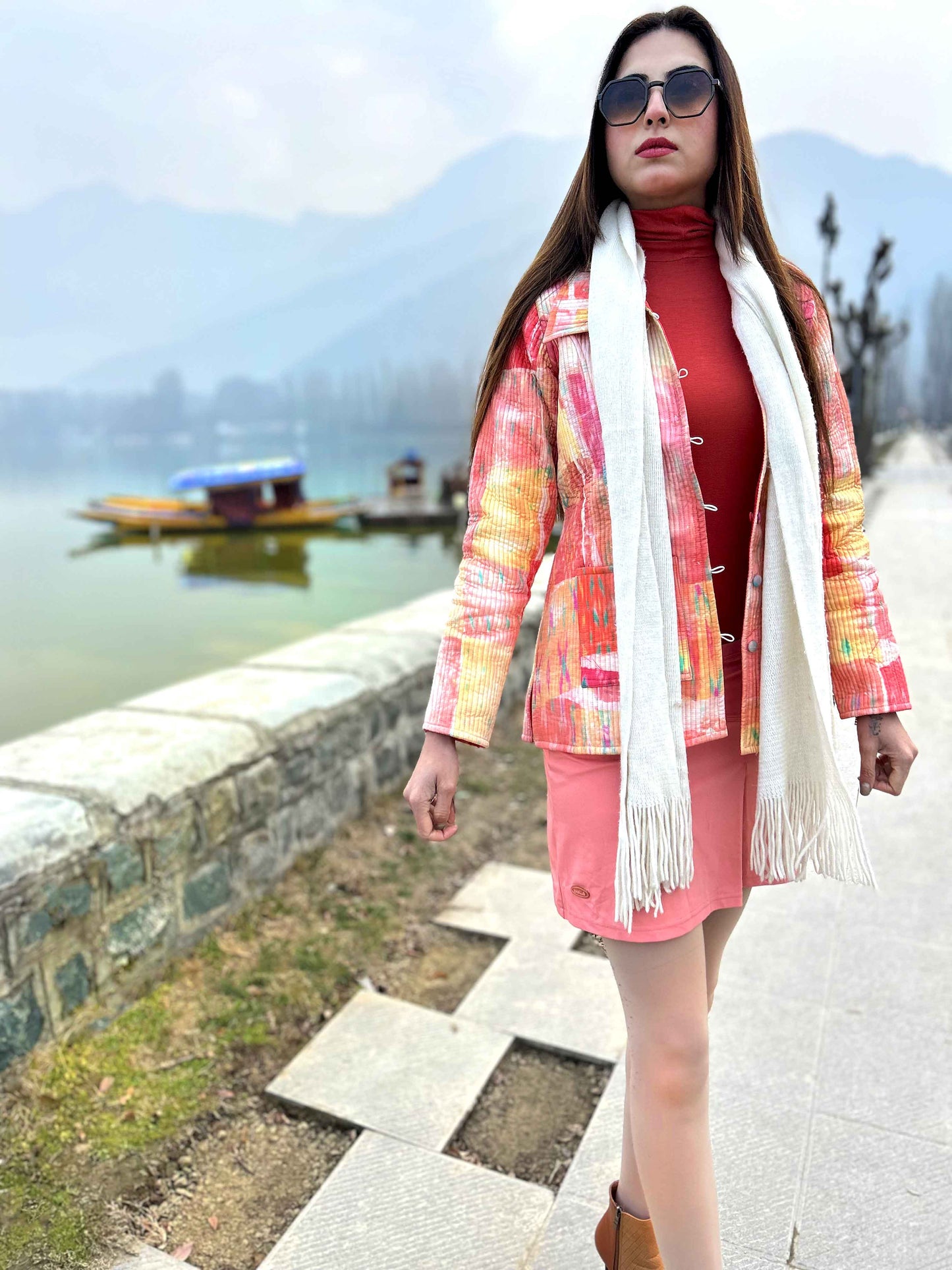 ROSE ROMANTIC RHAPSODY PURE SILK QUILTED REVERSIBLE JACKET