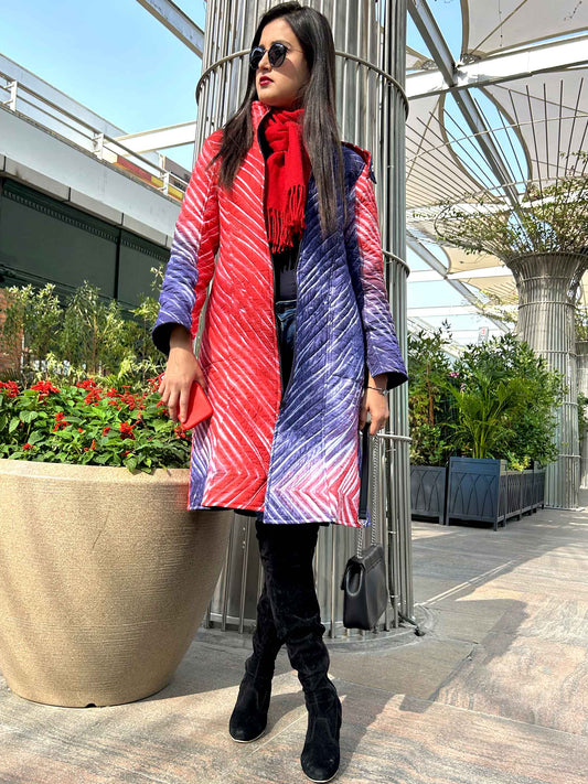 LINDA ROMANTIC RHAPSODY SHIBORI QUILTED REVERSIBLE JACKET