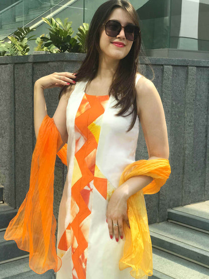 RACHEL MANHATTAN WALK HANDWOVEN COTTON PATCHWORK KURTI