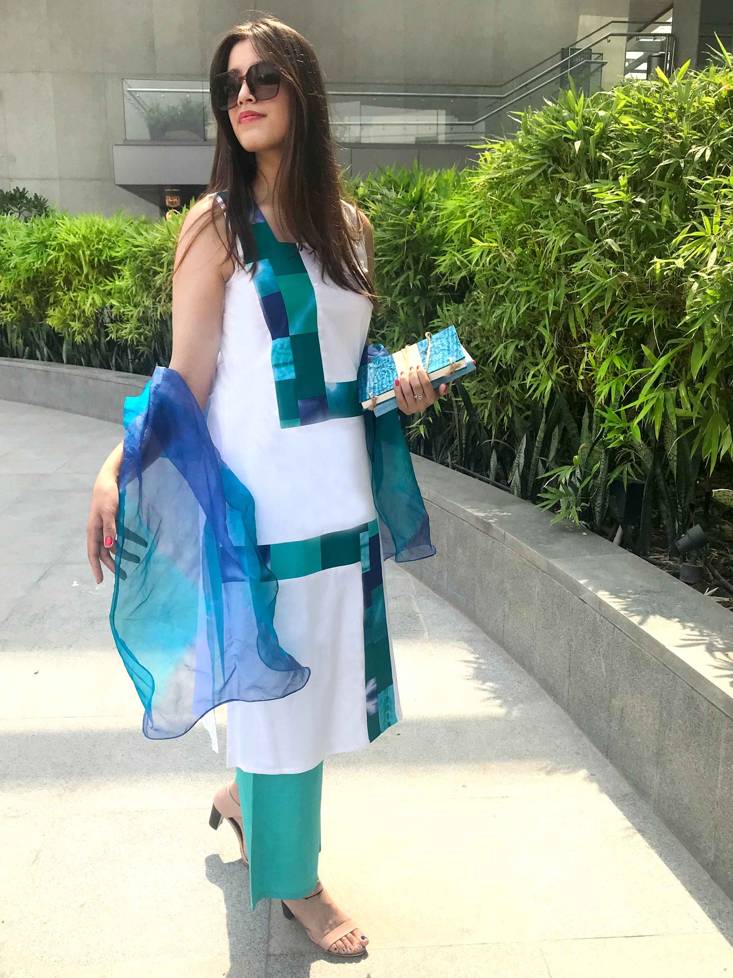 REAGAN MANHATTAN WALK HANDWOVEN COTTON PATCHWORK KURTI