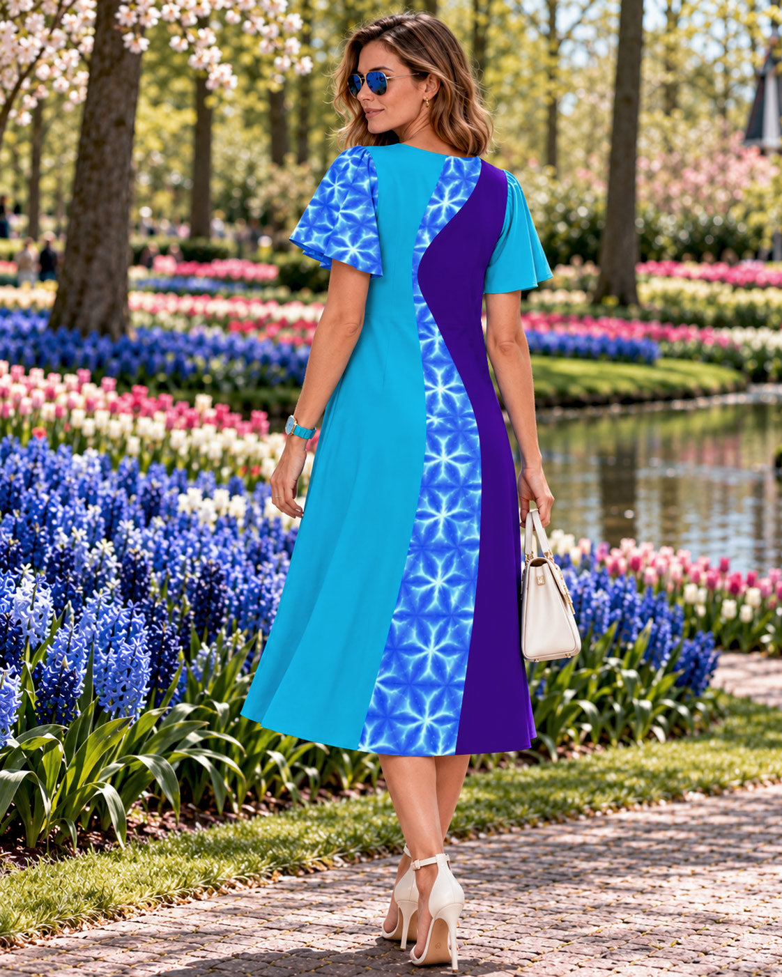 KELLYANNE COLORS OF CELEBRATION HAND WOVEN COTTON PATCHWORK DRESS