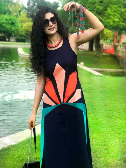 FINLEY FESTIVE FLAMBOYANCE HAND WOVEN COTTON DRESS