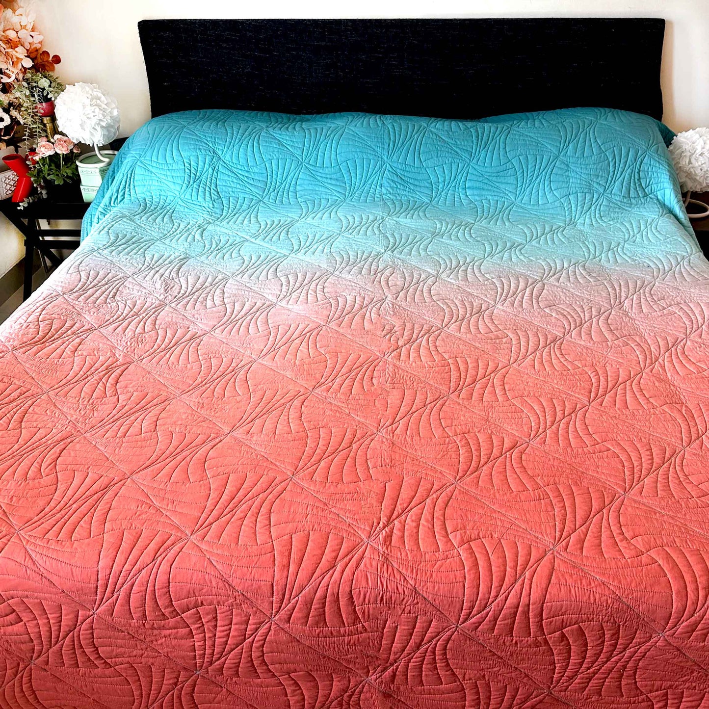 SPENCER NORTHERN LIGHTS OMBRE QUILTED BEDCOVER SET