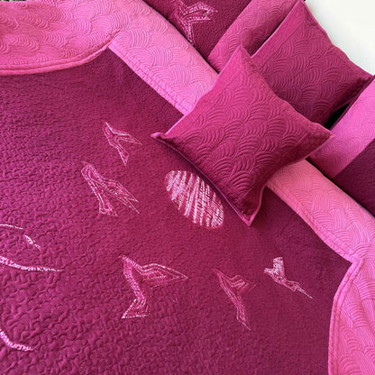 LAWRENCE POETRY IN NATURE NUI SHIBORI OMBRE QUILTED BEDCOVER SET