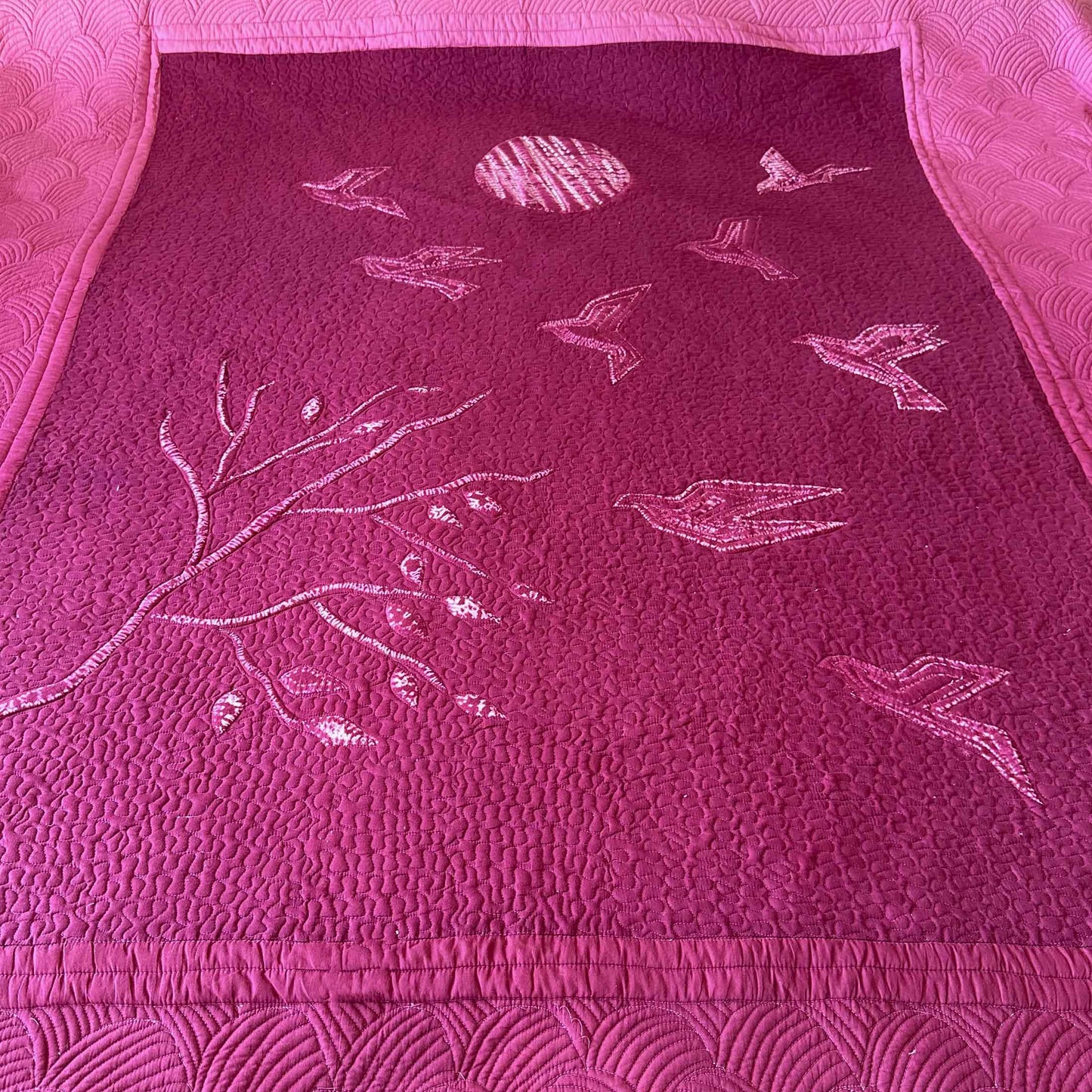 LAWRENCE POETRY IN NATURE NUI SHIBORI OMBRE QUILTED BEDCOVER SET
