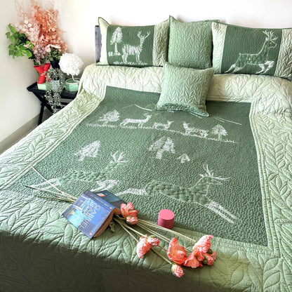LEO POETRY IN NATURE NUI SHIBORI OMBRE QUILTED BEDCOVER SET