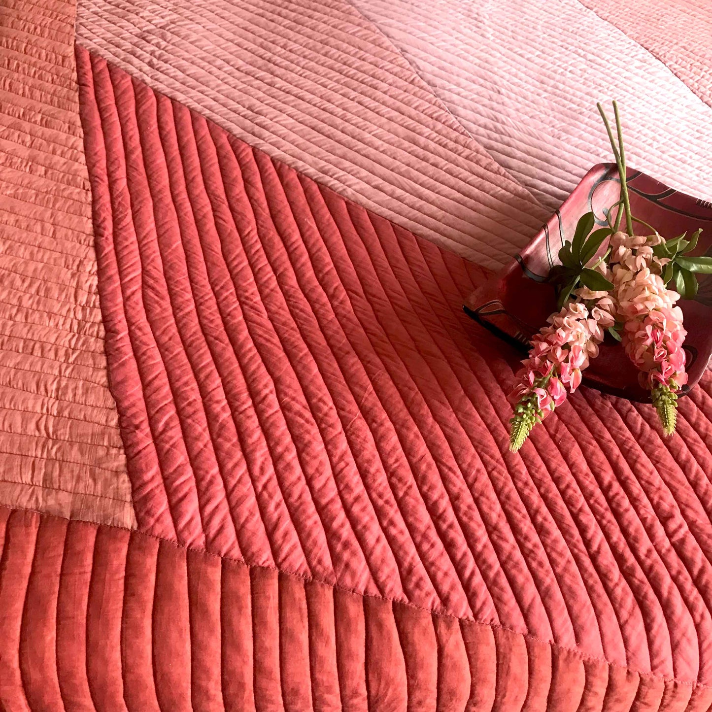 KATIE COPENHAGEN MELANGE PATCHWORK QUILTED BEDCOVER SET